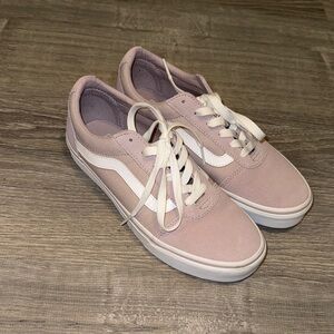Vans Women's Mauve and White Sneakers (pink and white) size 7.5